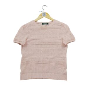 T shirt manches courtes femme rose Polo Ralph Lauren Col Rond