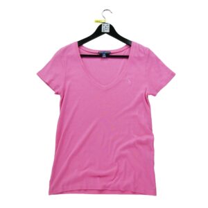 T shirt manches courtes femme rose Polo Ralph Lauren Col V