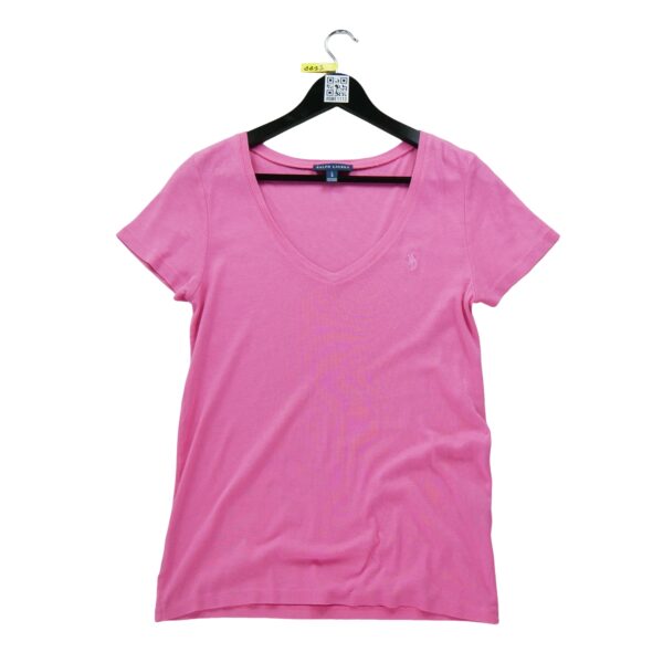 T shirt manches courtes femme rose Polo Ralph Lauren Col V