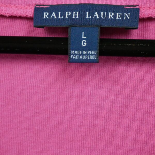 T shirt manches courtes femme rose Polo Ralph Lauren Col V