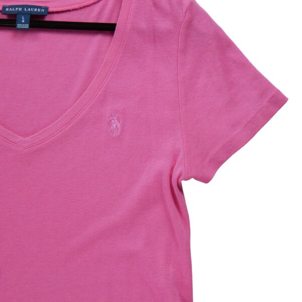 T shirt manches courtes femme rose Polo Ralph Lauren Col V