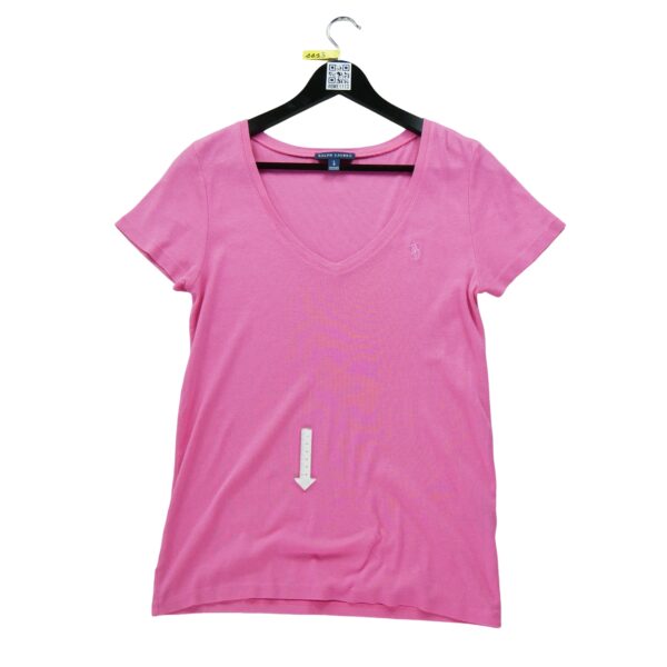 T shirt manches courtes femme rose Polo Ralph Lauren Col V