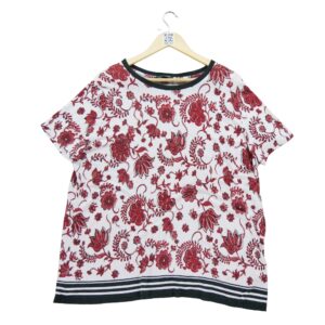 T shirt manches courtes femme rouge Polo Ralph Lauren Motif imprime Col Rond