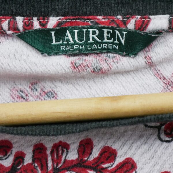 T shirt manches courtes femme rouge Polo Ralph Lauren Motif imprime Col Rond