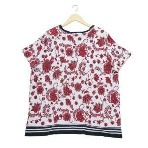 T shirt manches courtes femme rouge Polo Ralph Lauren Motif imprime Col Rond