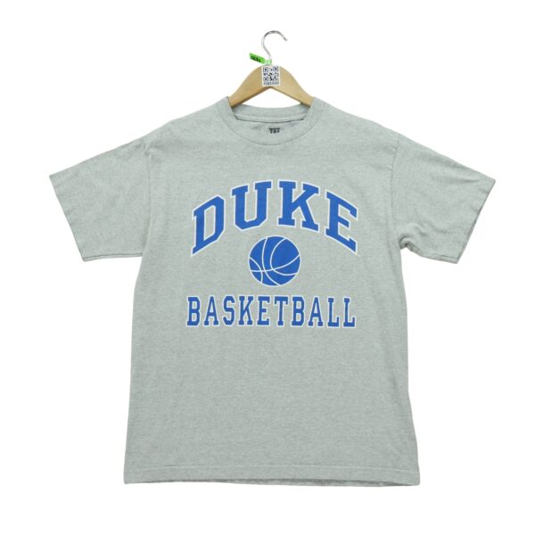 T shirt manches courtes homme gris Vintage Motif imprime Col Rond Equipe Duke
