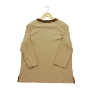 T shirt manches longues femme beige Polo Ralph Lauren Col V