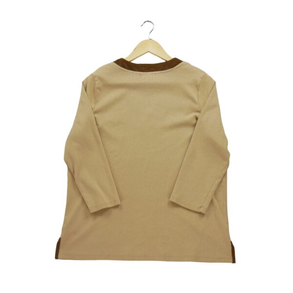 T shirt manches longues femme beige Polo Ralph Lauren Col V