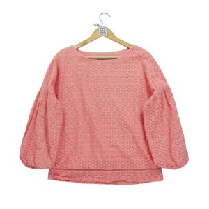 T shirt manches longues femme corail Polo Ralph Lauren Motif a motifs Col Rond