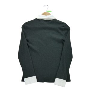 T shirt manches longues femme gris Polo Ralph Lauren Col Revert