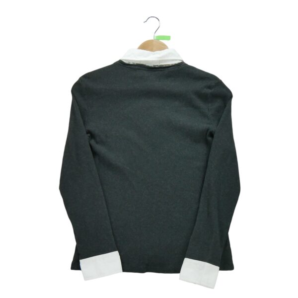 T shirt manches longues femme gris Polo Ralph Lauren Col Revert