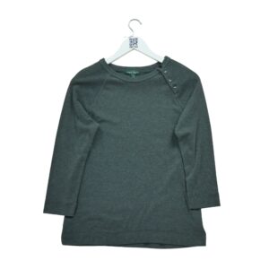 T shirt manches longues femme gris Polo Ralph Lauren Col Rond