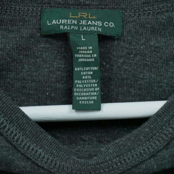 T shirt manches longues femme gris Polo Ralph Lauren Col Rond
