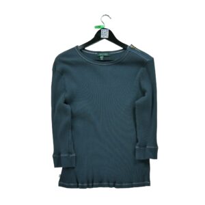 T shirt manches longues femme gris Polo Ralph Lauren Col Rond