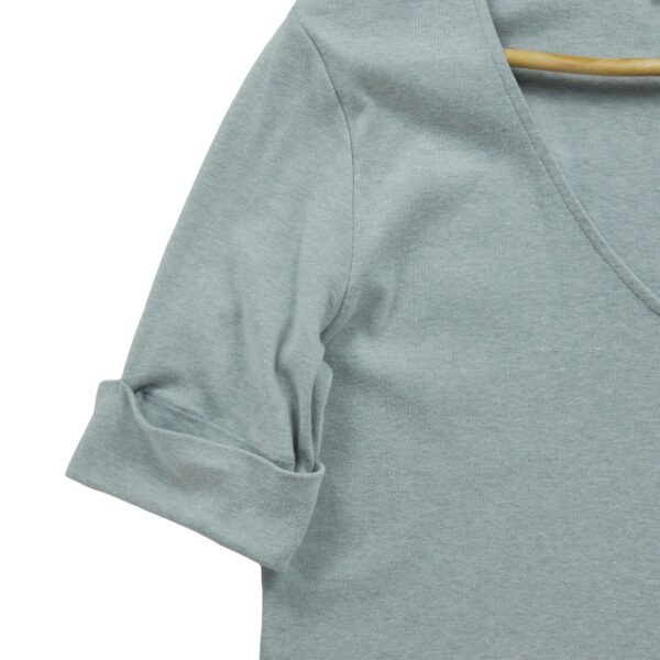 T shirt manches longues femme gris Polo Ralph Lauren Col V