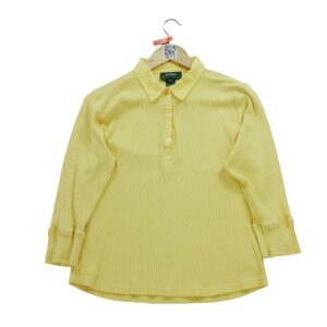 T shirt manches longues femme jaune Polo Ralph Lauren Col Revert