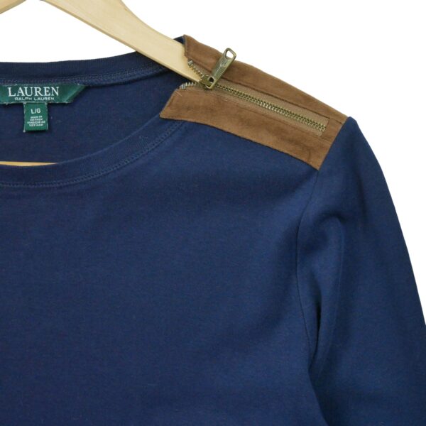 T shirt manches longues femme marine Polo Ralph Lauren Col Rond