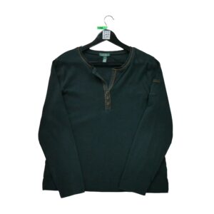 T shirt manches longues femme noir Polo Ralph Lauren Col V