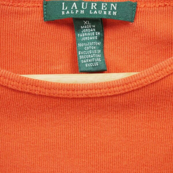 T shirt manches longues femme orange Polo Ralph Lauren Col Rond
