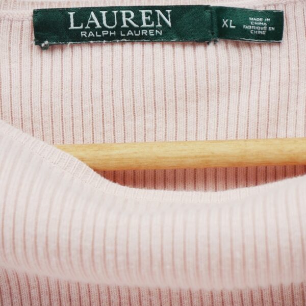 T shirt manches longues femme rose Polo Ralph Lauren Col Rond