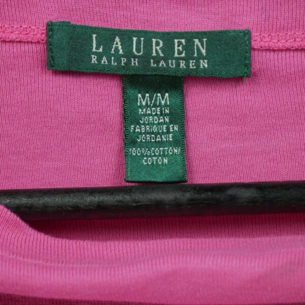 T shirt manches longues femme rose Polo Ralph Lauren Col Rond