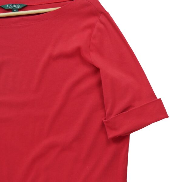 T shirt manches longues femme rouge Polo Ralph Lauren Col Rond