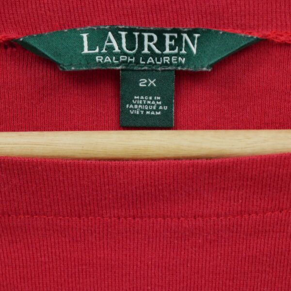 T shirt manches longues femme rouge Polo Ralph Lauren Col Rond