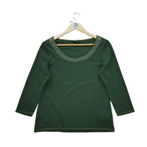 T shirt manches longues femme vert Polo Ralph Lauren Col Rond