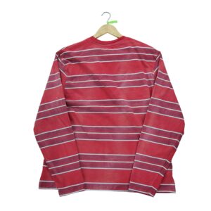 T shirt manches longues homme rouge Stussy Motif a rayures Col Rond
