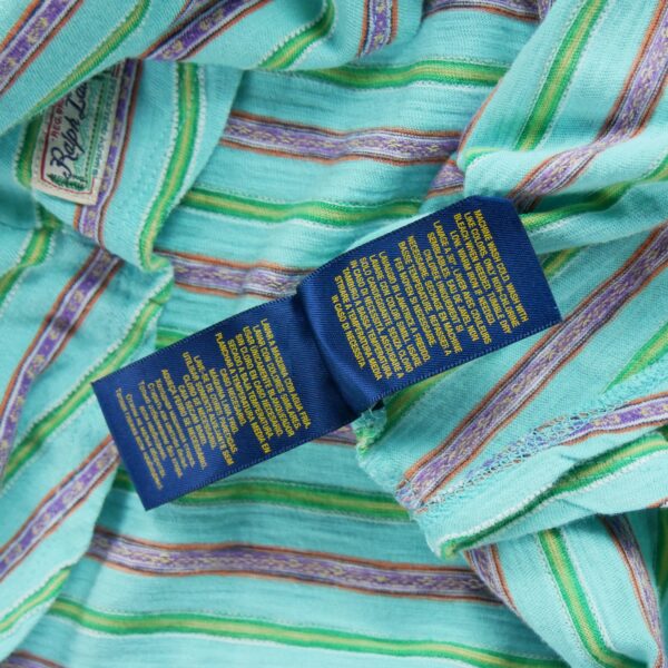 T shirt sans manches enfant turquoise Polo Ralph Lauren Motif a rayures Col Rond