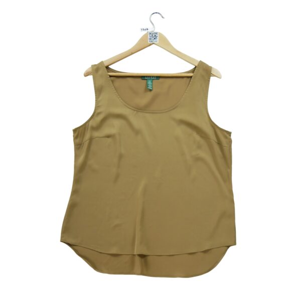 T shirt sans manches femme beige Polo Ralph Lauren Col Rond