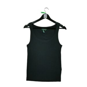 T shirt sans manches femme noir Polo Ralph Lauren Col Rond