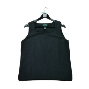 T shirt sans manches femme noir Polo Ralph Lauren Col Rond