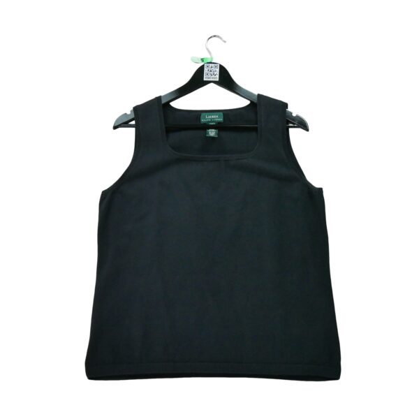 T shirt sans manches femme noir Polo Ralph Lauren Col Rond