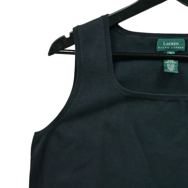 T shirt sans manches femme noir Polo Ralph Lauren Col Rond