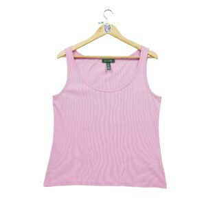 T shirt sans manches femme rose Polo Ralph Lauren Col Rond