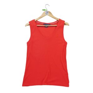 T shirt sans manches femme rouge Polo Ralph Lauren Col Rond