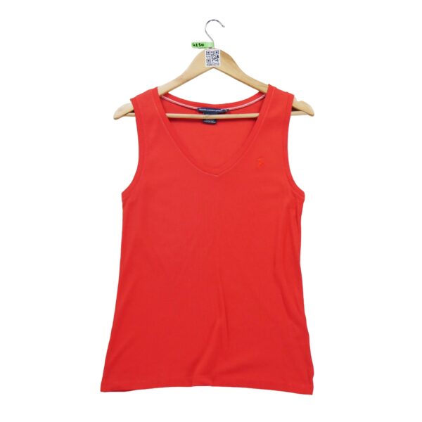T shirt sans manches femme rouge Polo Ralph Lauren Col Rond