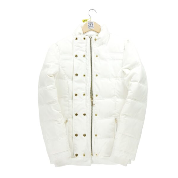 Doudoune femme manches longues beige Vintage Col Montant