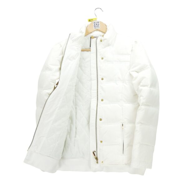 Doudoune femme manches longues beige Vintage Col Montant
