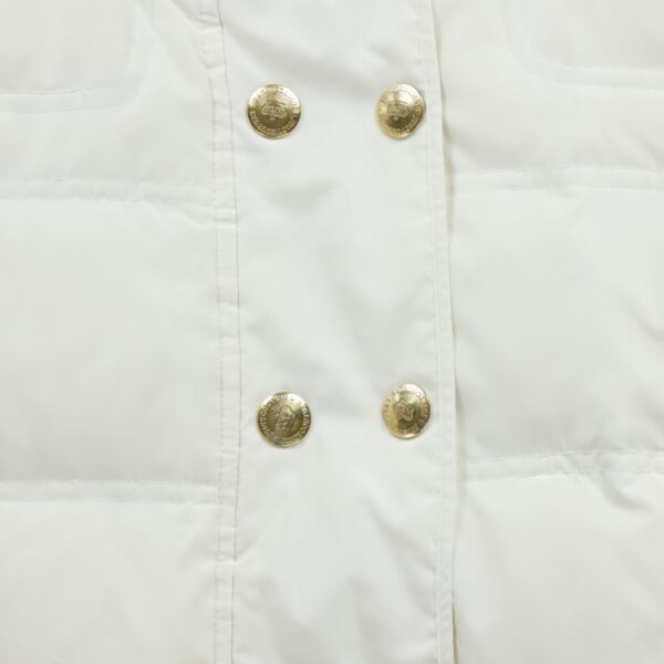 Doudoune femme manches longues beige Vintage Col Montant