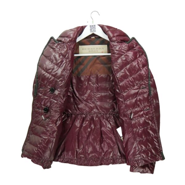 Doudoune femme manches longues bordeaux Burberry Col Revert