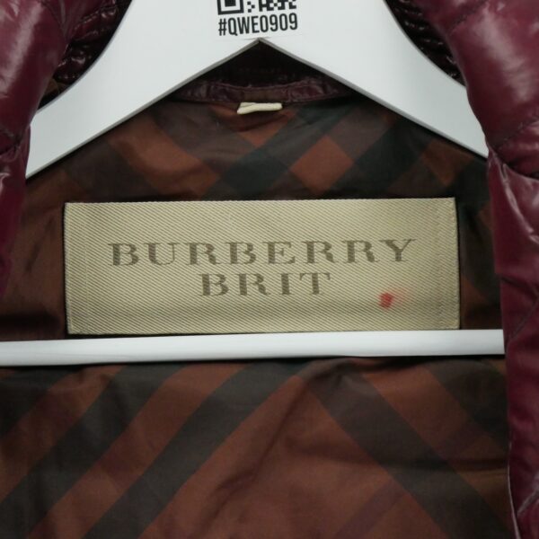 Doudoune femme manches longues bordeaux Burberry Col Revert