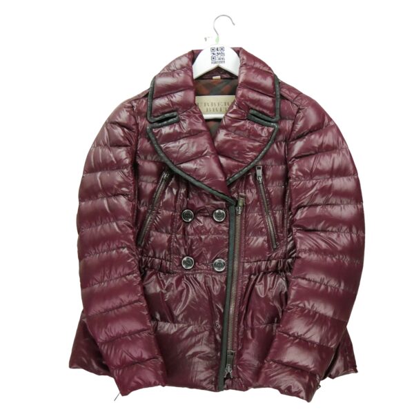 Doudoune femme manches longues bordeaux Burberry Col Revert