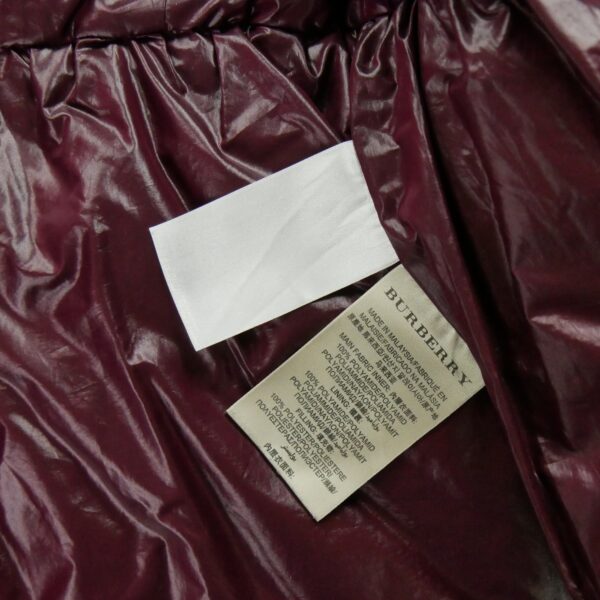 Doudoune femme manches longues bordeaux Burberry Col Revert