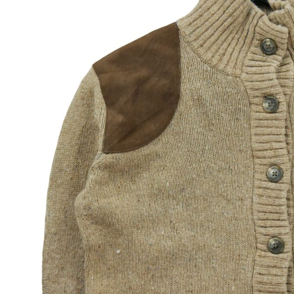 Gilet femme manches longues beige Lauren Ralph Lauren Motif chine Col Montant