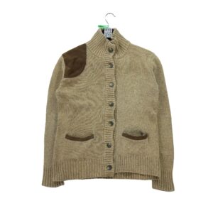 Gilet femme manches longues beige Lauren Ralph Lauren Motif chine Col Montant