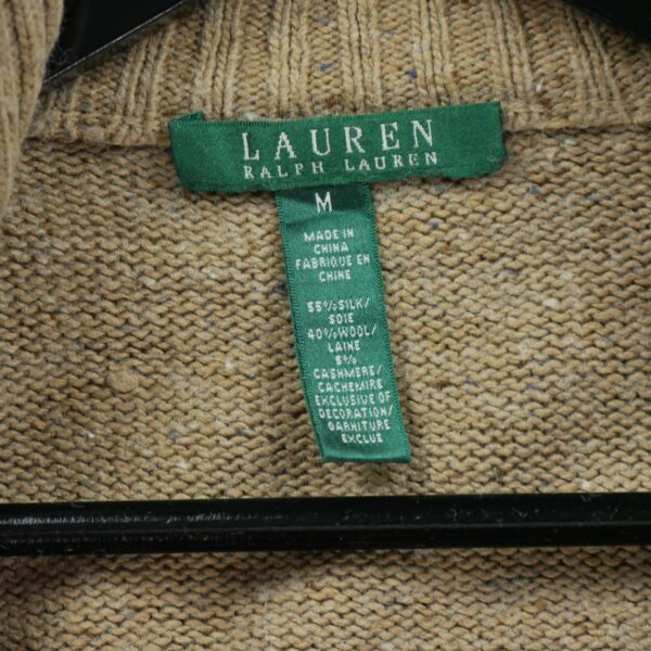 Gilet femme manches longues beige Lauren Ralph Lauren Motif chine Col Montant