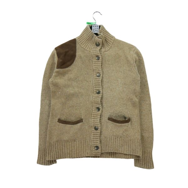 Gilet femme manches longues beige Lauren Ralph Lauren Motif chine Col Montant