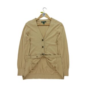 Gilet femme manches longues beige Polo Ralph Lauren Col Rond